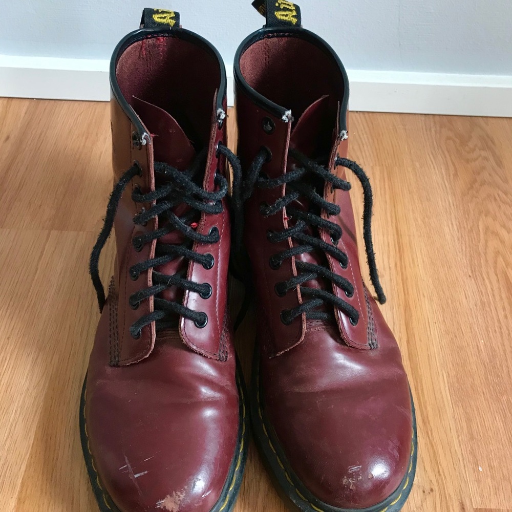 Red Leather Doc Martens